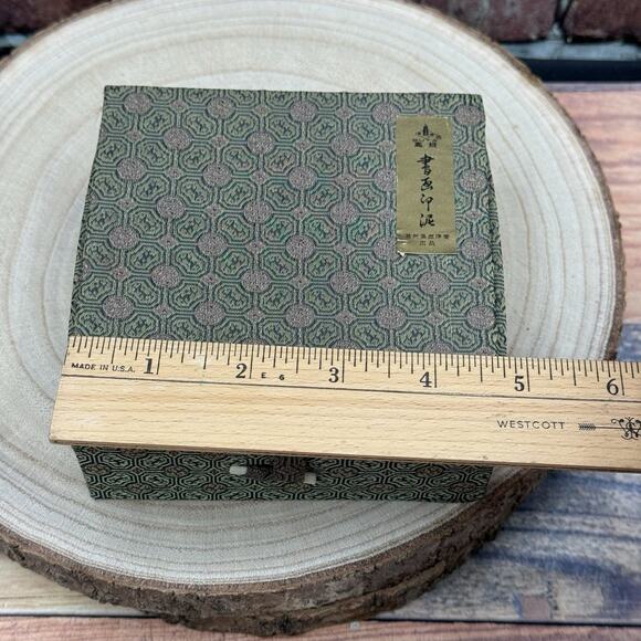 Vintage Chinese Red Cinnabar Paste Ink Dragon Porcelain Pot for Stamp Seal w Box - Picture 8 of 10